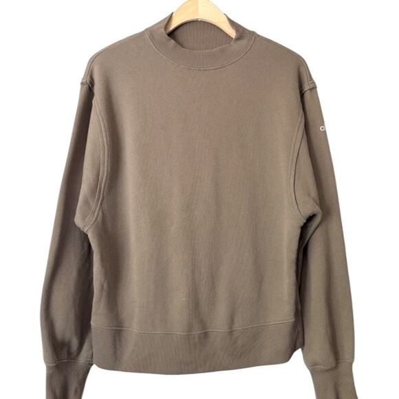 Alo Yoga Crewneck Pullover Sweatshirt in Taupe | Size Small - Picture 1 of 13